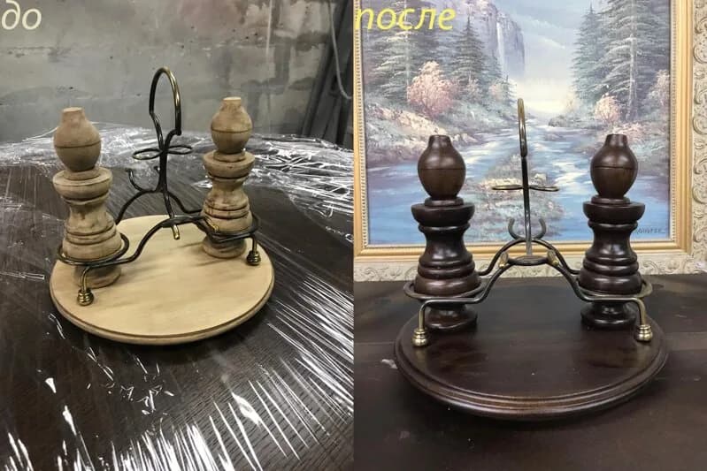 Сервировочная подставка из дерева — до и после